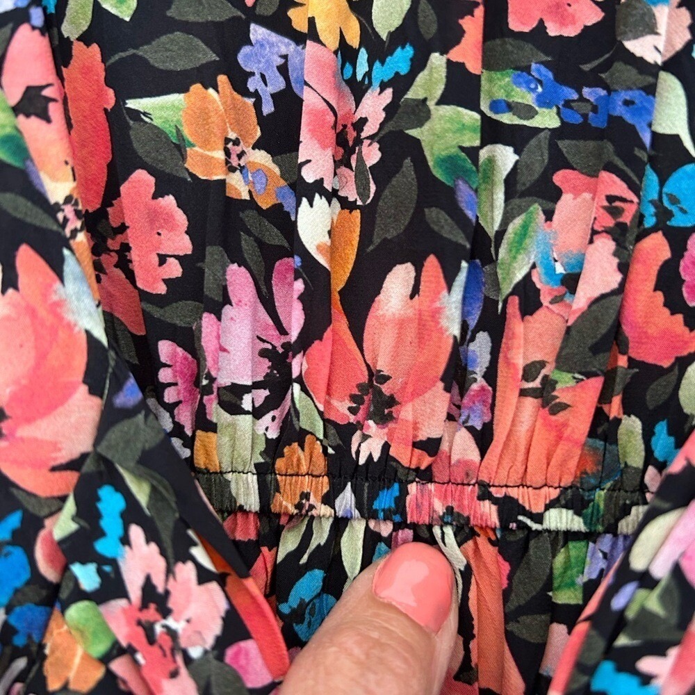 Shoshanna romantic floral whimsy boho puffy sleeve print easter spring dress 4 - Picture 11 of 11